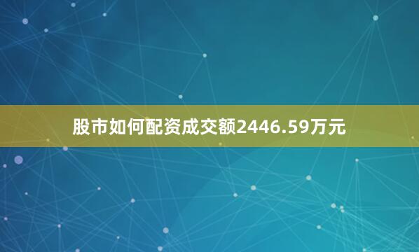 股市如何配资成交额2446.59万元